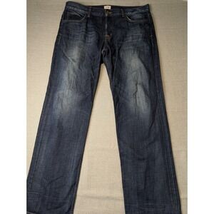 Hudson Mens Straight Leg Dark Wash Blue Jeans Button Fly Size 38x34